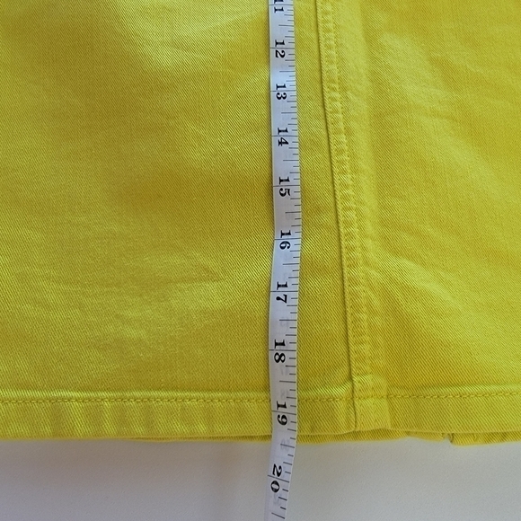 Garent Hill Chartreuse 5 Pocket Modern Denim Pencil Skirt Size 4 Petite EUC - Picture 2 of 9